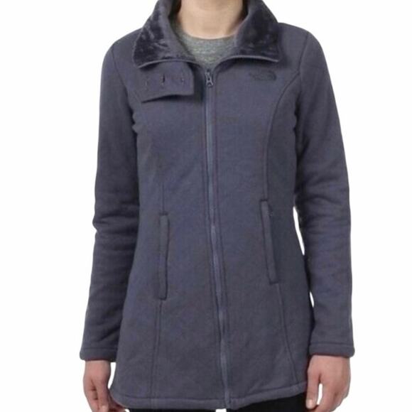 The North Face Women Small Caroluna Quilted Fleece Jacket Purple Fuzzy Lining - Picture 3 of 9